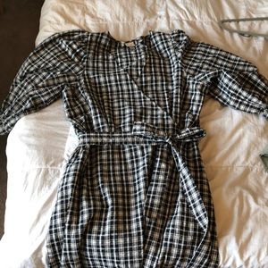 A New Day (target) Black Gingham Wrap Dress